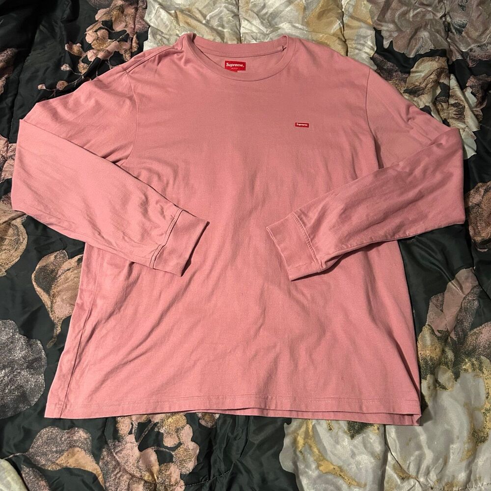 Supreme Small Box Pink Long Sleeve Tee